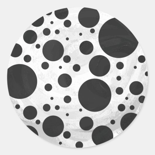 Kohl Black Polka Dot Pattern Runder Aufkleber (Vorderseite)