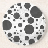 Kohl Black Polka Dot Pattern Sandstein Untersetzer (Vorne)