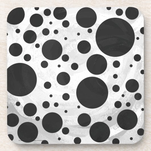 Kohl Black Polka Dot Pattern Untersetzer (Vorderseite)