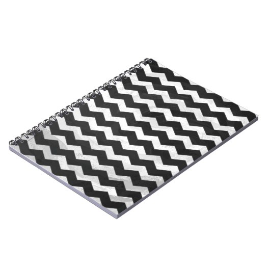 Kohl Black Zickzack Pattern Notizblock (Linke Seite)