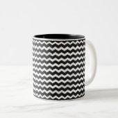 Kohl Black Zickzack Pattern Zweifarbige Tasse (VorderseiteRechts)