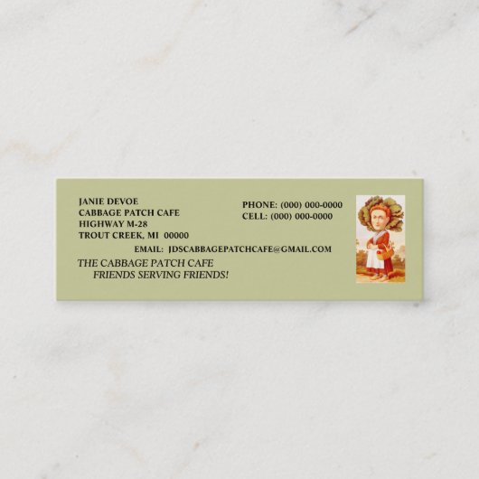 KOHL-FLECKEN-FRAUEN-CAFÉ-RESTAURANTGEWERBE-KARTEN MINI VISITENKARTE (Vorderseite)