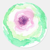 Kohl Gemüsegarten Farm Lebensmittel Aquarell Runder Aufkleber (Vorderseite)