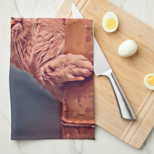 Kohl-Katze Geschirrtuch (Viertel Falte)