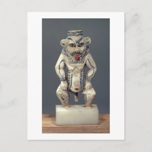 Kohl Pot, der den ägyptischen Haushaltsgott Bes da Postkarte (Vorderseite)