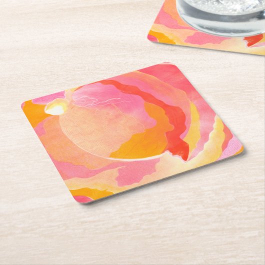 Kohl-Rose III Rechteckiger Pappuntersetzer (angewinkelt)