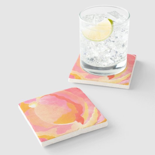 Kohl Rose III Steinuntersetzer (Seitenansicht)