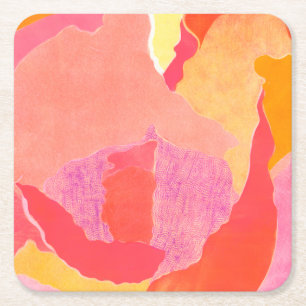 Kohl Rose IV Rechteckiger Pappuntersetzer