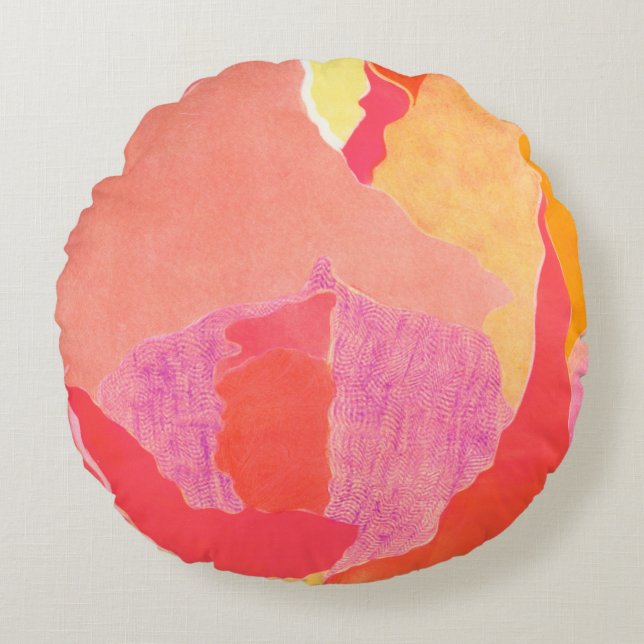 Kohl Rose IV Rundes Kissen (Vorderseite)