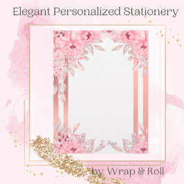 Kohl Rose Metallisch rosa Grenze Personalisiert Briefbogen