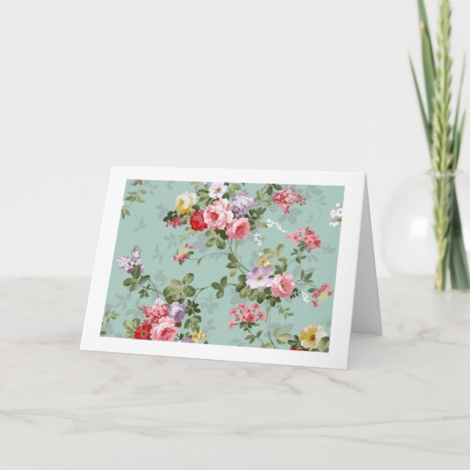 Kohl-Rosen auf hellblauem Karte (Vorderseite)