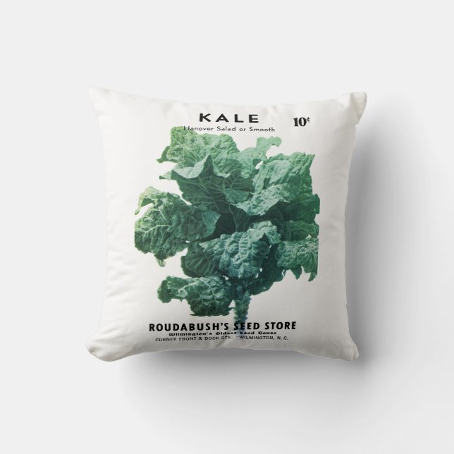 Kohl-Samen-Paket-Aufkleber Kissen (Vorderseite)