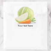 Kohl und Karotten Quadratischer Aufkleber (Tasche)