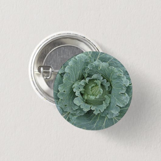 Kohl von oben , Grüne Blätter Button (Vorne & Hinten)