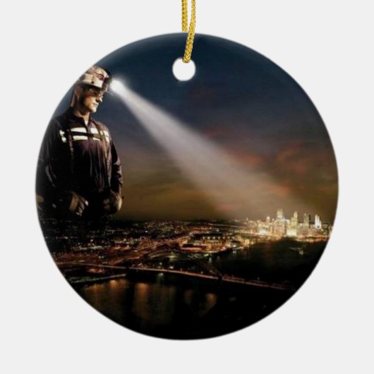 KOHLE BEHÄLT UNSERE LICHTER AN KERAMIKORNAMENT (Vorne)