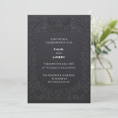 Kohle-Gotik-Rosen-Raben-Hochzeit Einladung (Stehend Vorderseite)