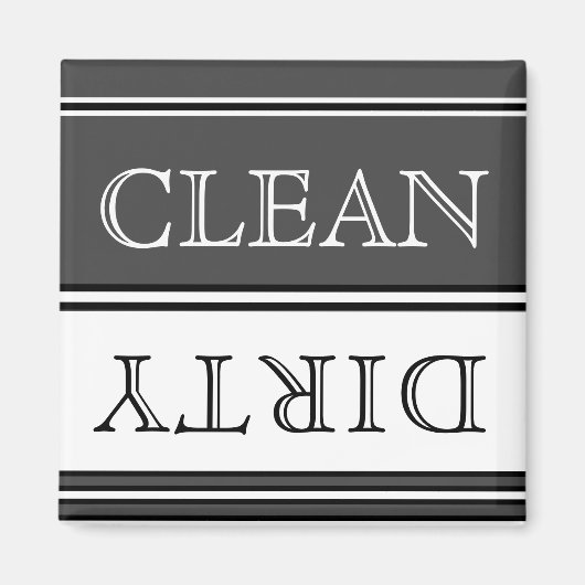 Kohle Graue und weiße Spülmaschine dreckig sauber Magnet (Vorne)