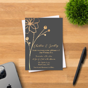 Kohle-Hochzeit & Goldene Hochzeit Acryleinladungen