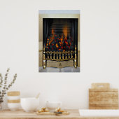 Kohle in Messingkorb Poster (Küche)