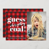 Kohle Kariertes Foto Weihnachten (Vorne/Hinten)