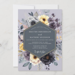 Kohle-Limonen-Lyrische Hochzeit Einladung
