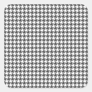 Kohle Modernes Hahnentrittmuster in Emporiomoffa Quadratischer Aufkleber