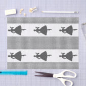 Kohle Modernes Hahnentrittmuster mit Mode-Silhouet Seidenpapier (Handwerk)