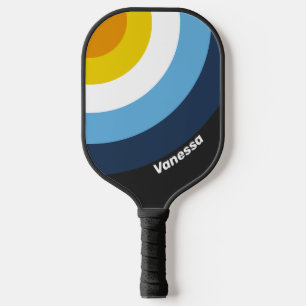 Kohle Nachtfall Kreis Streifen mit Namen Pickleball Schläger