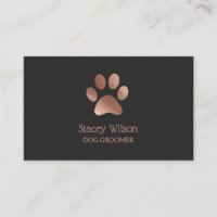 Kohle Rose Gold Paw Print Logo Groomer Busi