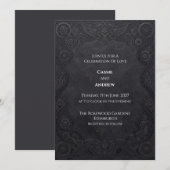 Kohle-Steampunk-Gotik-Hochzeit Einladung (Vorne/Hinten)