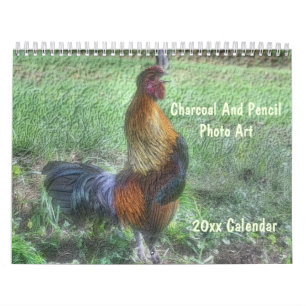 Kohle- und Bleistift-Fotokunst Kalender