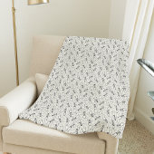 Kohle und Ecru-neutrales Halloween-Skelettmuster Fleecedecke