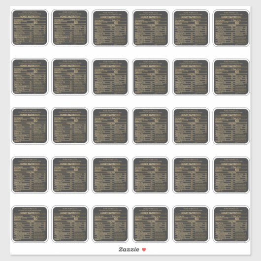 Kohle- und Goldhonignahrung Aufkleber (Blatt)