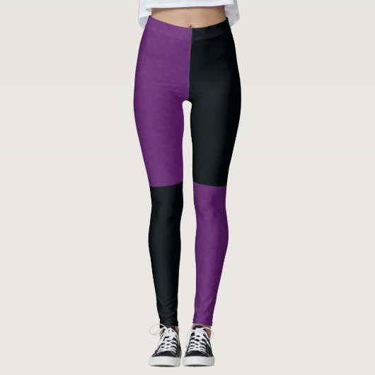 Kohle und Lila Denim, Leggings (Vorderseite)