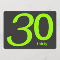 Kohle und Limone Custom 30. Geburtstag Einladung