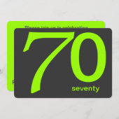 Kohle und Limone Custom 70. Geburtstag Einladung (Vorne/Hinten)