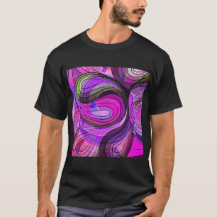 Kohle und Rose Wasserdoodle mit schwarzen Linien T-Shirt