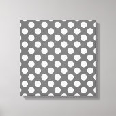 Kohle und weiße Polka-Punkte Leinwanddruck (Vorderseite)