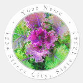 Kohlebage-Rose Runder Aufkleber (Vorderseite)