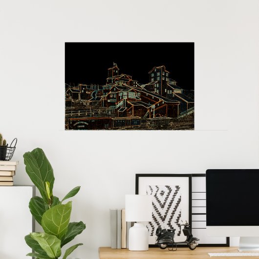 Kohlebergbau Anthrazit Kohlebergbau Bergnebel Poster (Heimbüro)