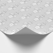 Kohlebergbau auf grauem Umschlagpapier Geschenkpapier (Ecke)