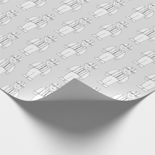 Kohlebergbau auf grauem Umschlagpapier Geschenkpapier (Ecke)