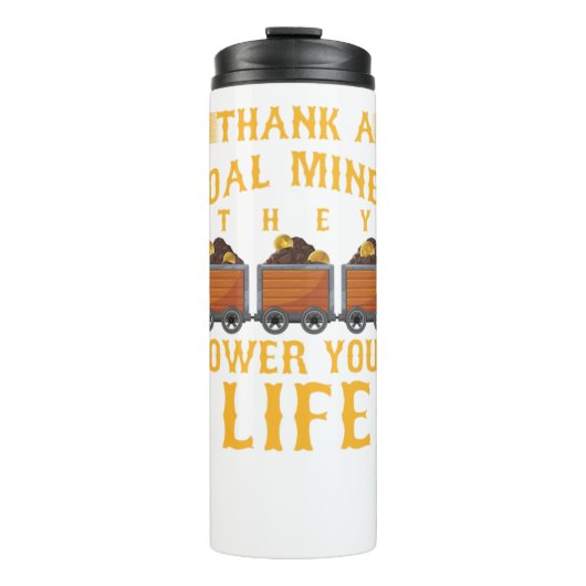 Kohlebergbau - Steine dank Kohlebergwerk Thermosbecher (Vorderseite)