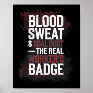 Kohlebergbau-Untergrund Bergbau von Hard Hat Worke Poster