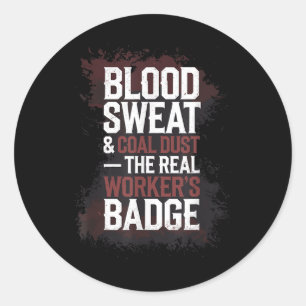 Kohlebergbau-Untergrund Bergbau von Hard Hat Worke Runder Aufkleber