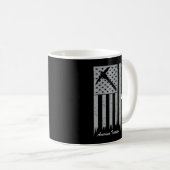 Kohlebergwerk mit amerikanischer Flagge für den Pr Kaffeetasse (VorderseiteRechts)