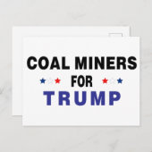 Kohlebergwerke für Trump Postkarte (Vorne/Hinten)