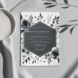 Kohleblumen-Hochzeit im düsteren Stil Einladung
