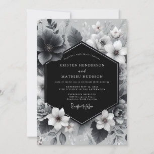 Kohleblumen-Kunst Hochzeit Einladung