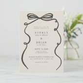 Kohlebow-Rahmen-Hochzeit Einladung (Stehend Vorderseite)